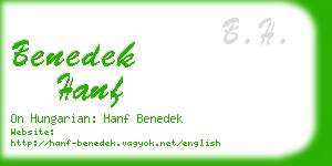 benedek hanf business card